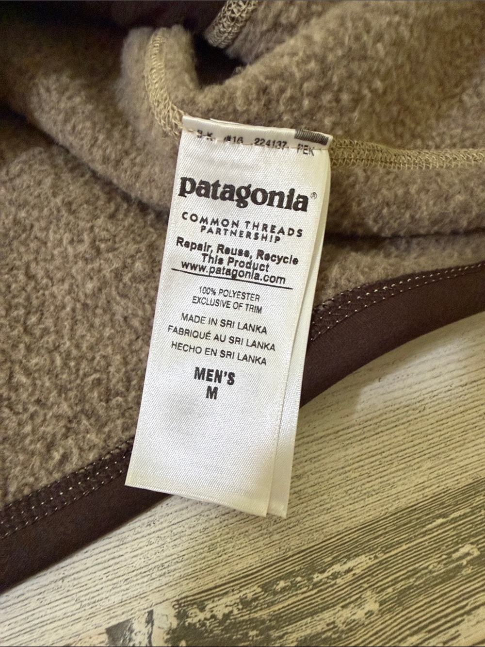 Patagonia Heathered Brown Full-Zip Fleece Jacket Size Medium - Picture 7 of 9